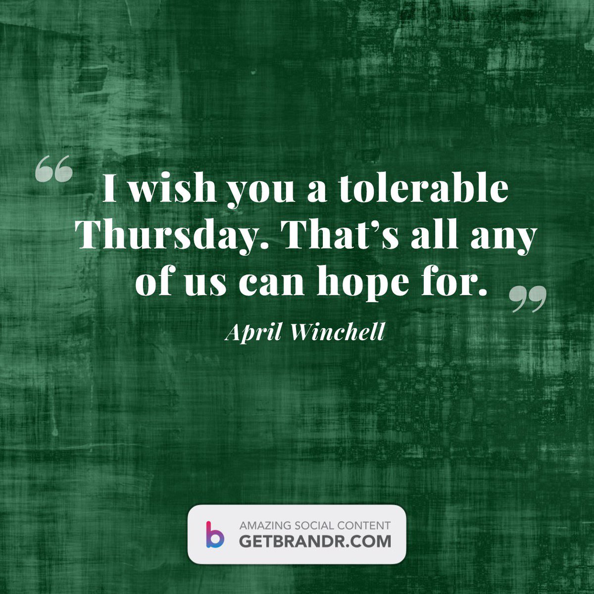 We hope it's better than tolerable 😂 #thursday #funny