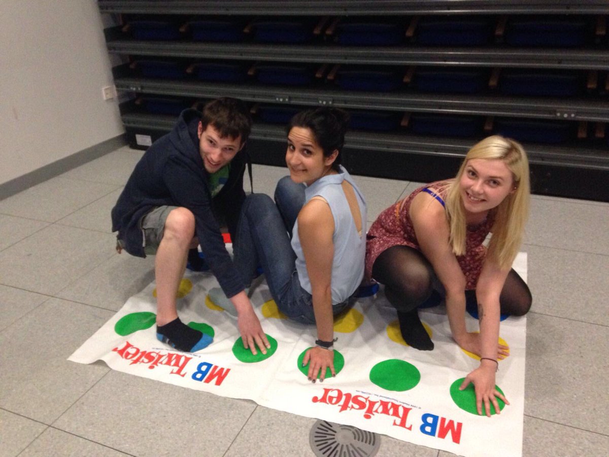 SpatialRachael's tweet photo. Professional twisting going on! #twister #games @MMU_SciEng #network #phdchat #mmucommunity #phdlife @CatrinAustin https://t.co/KdJ33QbC77
