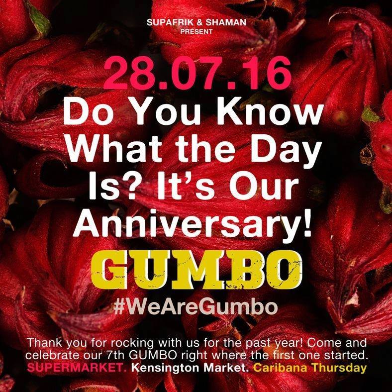 supermkttoronto's tweet photo. TONIGHT, it's going down! #WEAREGUMBO One-Year Anniversary. Limited tickets available at the door. Doors 9 pm. https://t.co/iJSBsehjA4