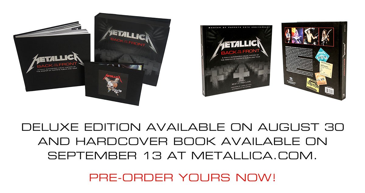 Metallica's tweet photo. Pre-Order "Metallica: Back to the Front" now at https://t.co/2j9SAs7X48! https://t.co/ELmYAqt50s #MOPBook https://t.co/qklMDPMGDo