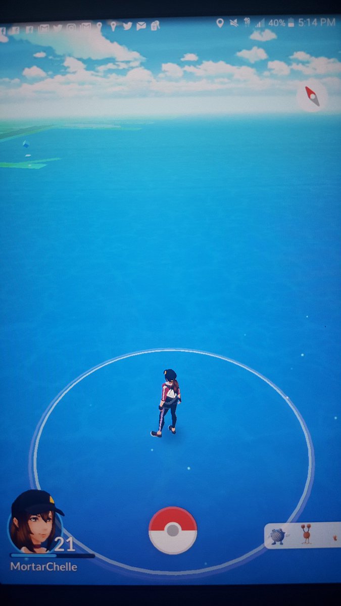 MortarChelle's tweet photo. Yes, I can walk on water. Be jelly 😉😝 #PokemonGO #radarfail #IfoundJimmyHoffa https://t.co/vUAdLnDDsY