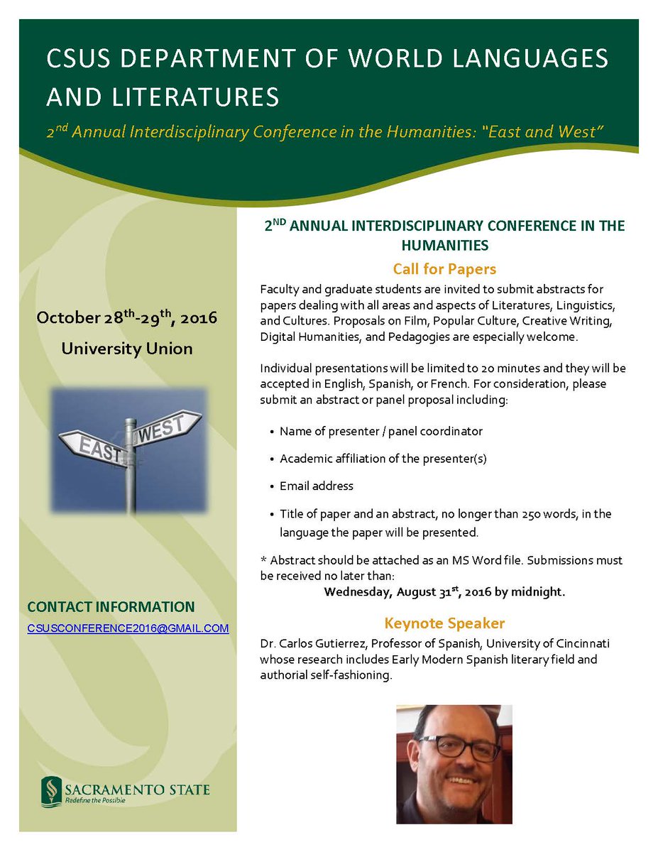 Important Update: Updated deadline for the 2nd Annual Interdisciplinary Conference in the Humanities Call for Papers
