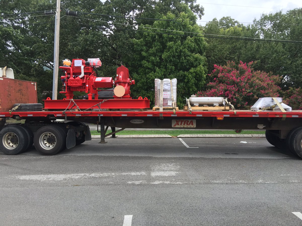 PFabWorks's tweet photo. Latest fire pump skid from Precision FabWorks on the way to a chemical plant https://t.co/GXK260JrX5