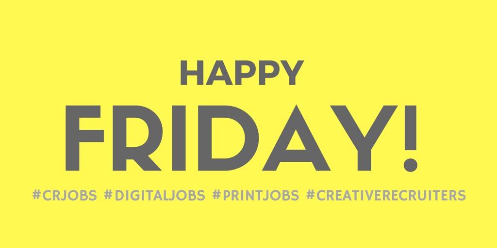 CreativeRec_Lee's tweet photo. #HappyFriday #CRJobs #CreativeRecruiters https://t.co/rKAvtjWFzJ