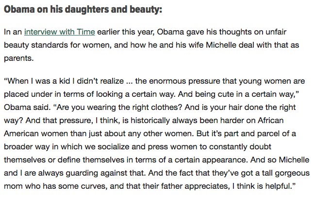 nickpwing's tweet image. Here's Trump vs. Obama on the issue of their daughters and beauty. I'm depressed.

huffingtonpost.com/entry/barack-o…