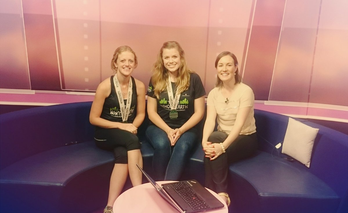 ThatsTVSouth's tweet photo. #Portsmouth girls who survive @ManVHorse race chat to our presenter @CharlotteBriere https://t.co/9nSrZOGz7w