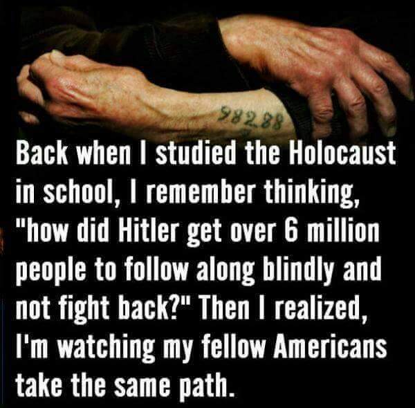 catwahler's tweet photo. When I studied the Holocaust . . .
#AmericaIs1930sGermany  #LibsWillDestroyAmerica

https://t.co/SRcmd07ZpG #pjnet