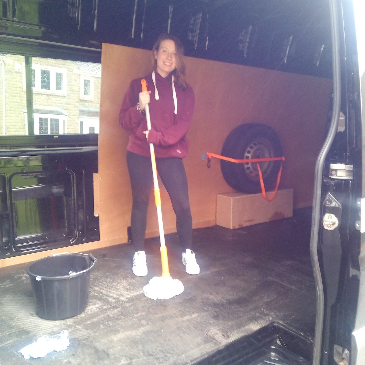 nnomads2015's tweet photo. Cleaning Bolt ready for our first camping trip this weekend @bellatbuckland #camping #travel #vanlifr https://t.co/6MidjWTLQJ