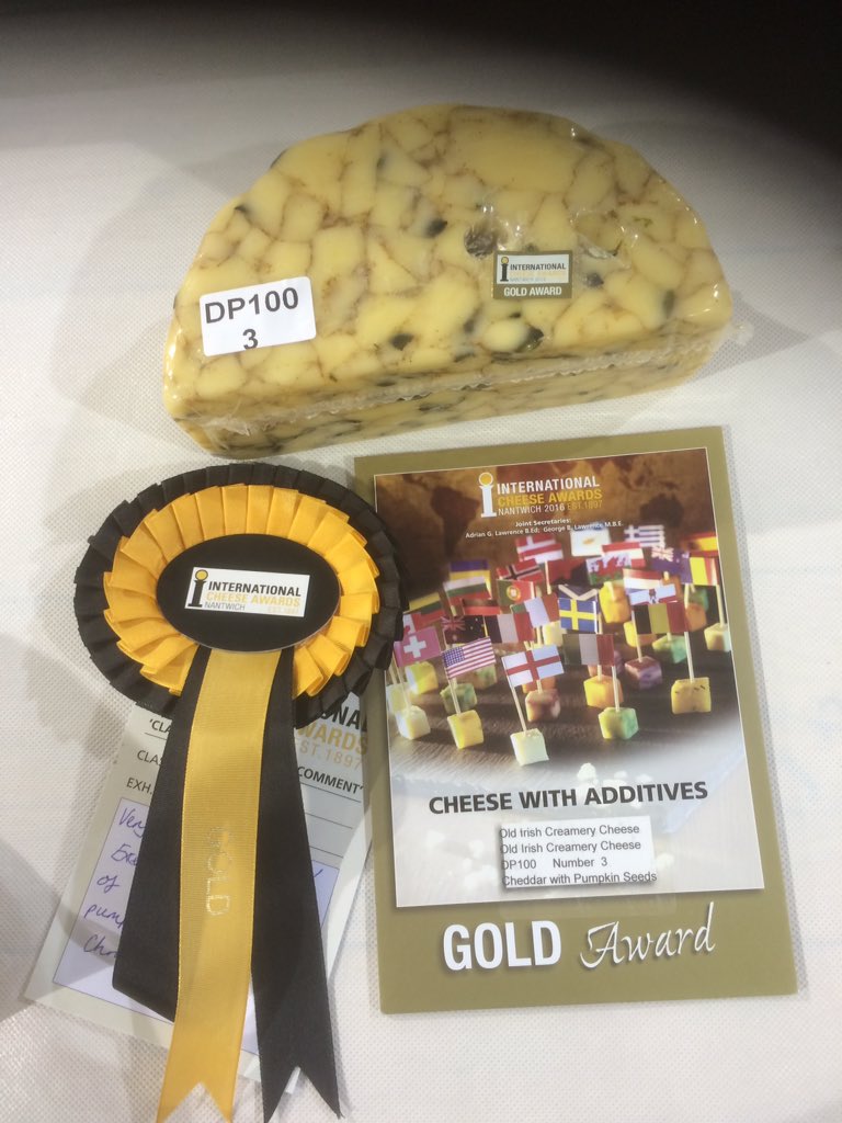 at Nantwich International Cheese Awrds this week , Old Irish Creamery received 3 Gold medals + 4 VHC awards
