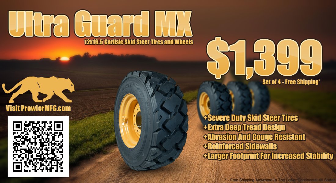 ProwlerTracks's tweet photo. Looking for 12x16.5 Skid Steer Tires? Check out the Carlise Ultra Guard MX Tire and Wheel Combo for only $1399.00. https://t.co/bweSQ9RUwe