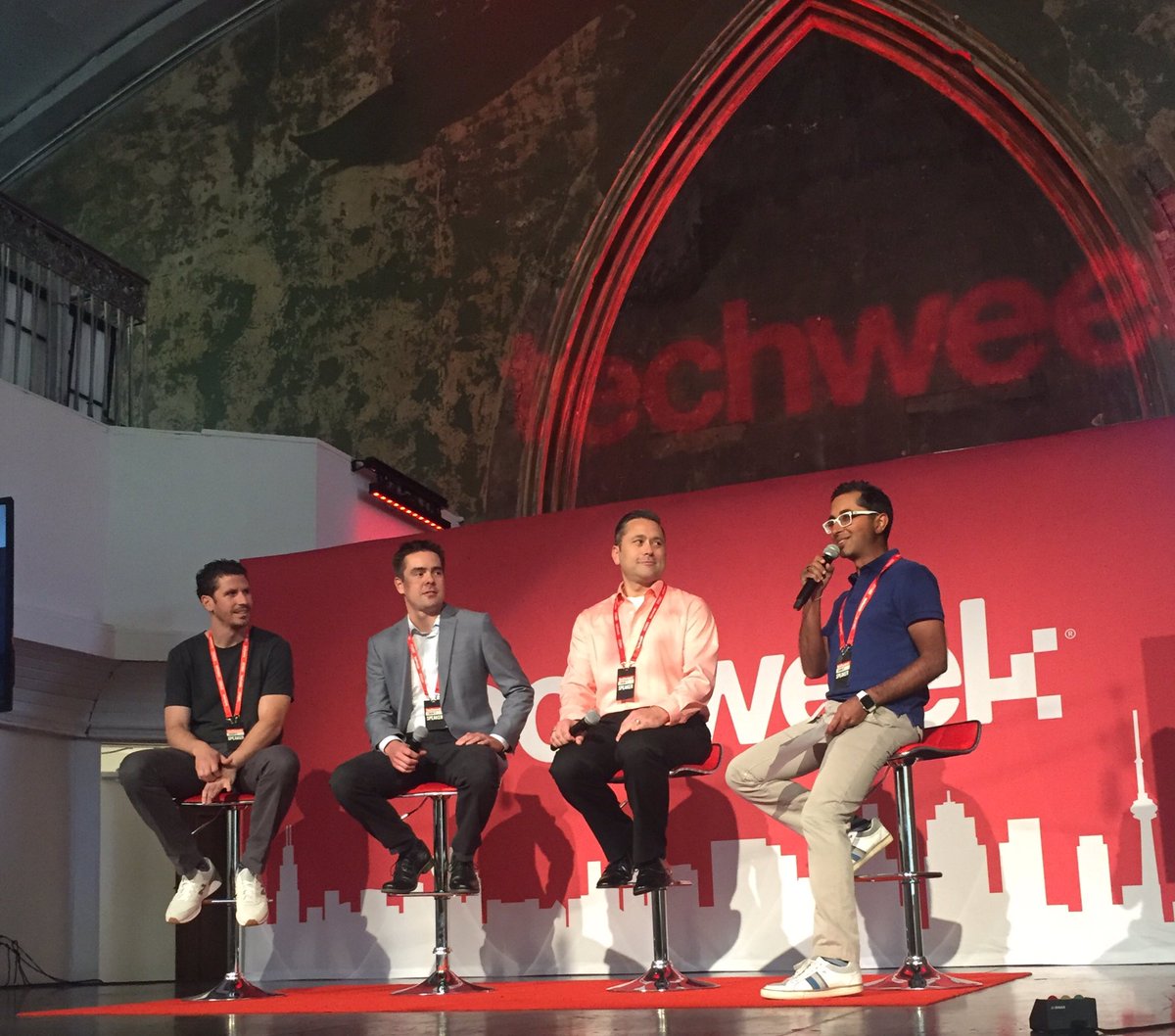 ecobee's tweet photo. Next up at #TechweekTO our VP Marketing @rahulwraj chats #IoT with our friends from #Amazon, #Haiku &amp; #Enjoy https://t.co/9R2qfYNJsu