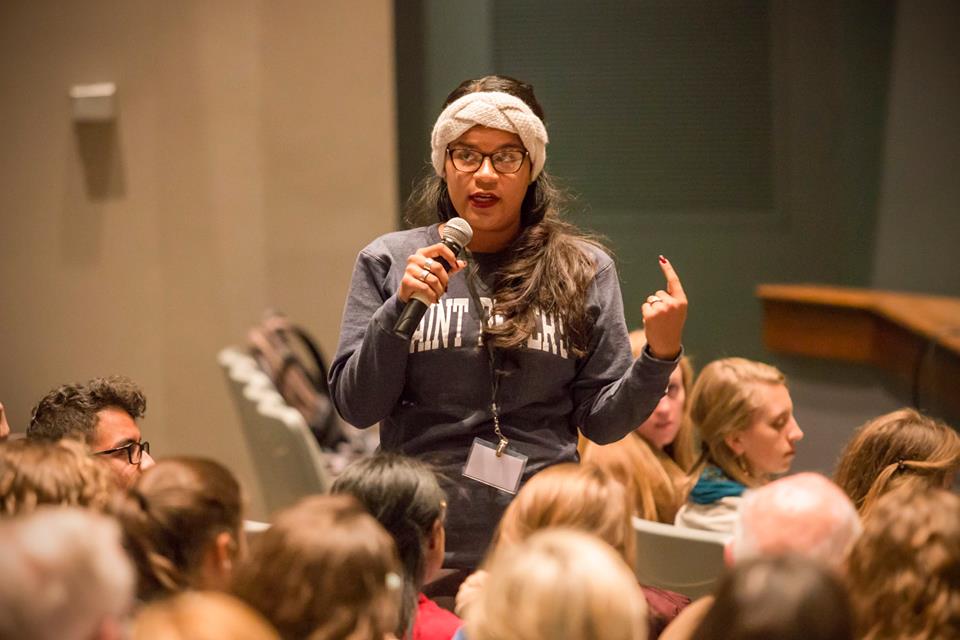 Alpha_Sigma_Nu's tweet photo. Michelle Perez, a student board member, asking great questions at the Centennial Conference #tbt #ASN100 https://t.co/poqAPpkqYc