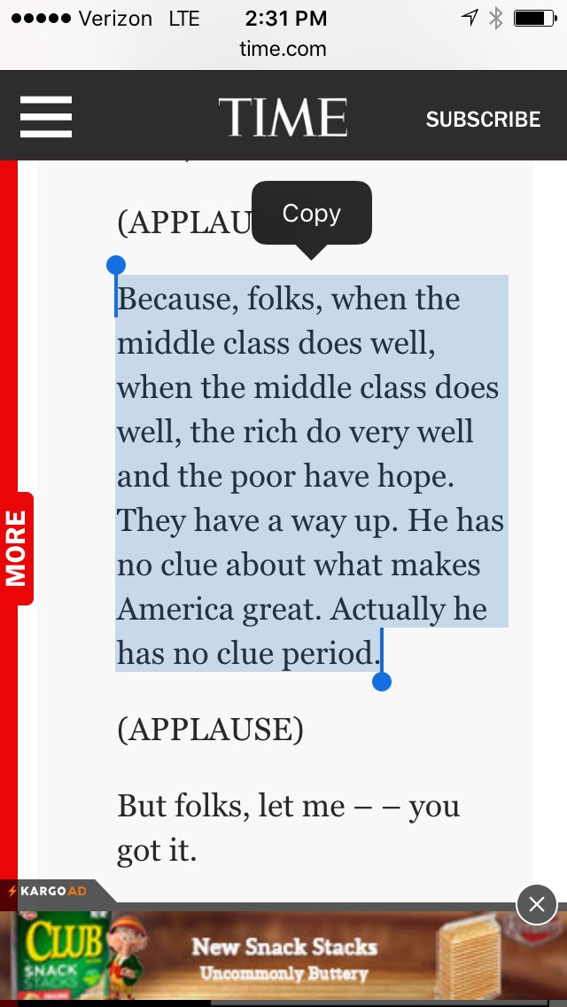 CLE_CJ's tweet image. He literally said that... #MiddleClassJoe