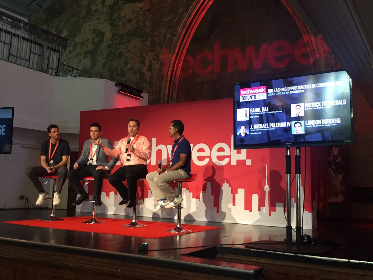 wearenetshaker's tweet photo. @palermo4 talking about echo @ecobee @TechweekInc #IOT #TechweekTO #thermostat https://t.co/4bahEEdfg3