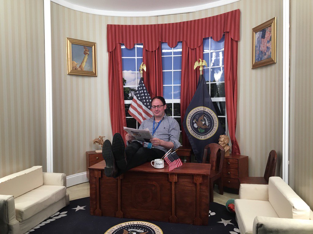 micahcohen's tweet photo. .@NateSilver538 reading morning paper in #minioval as he presides over mini-USA. #DemsInPhilly https://t.co/4n9avJtgce