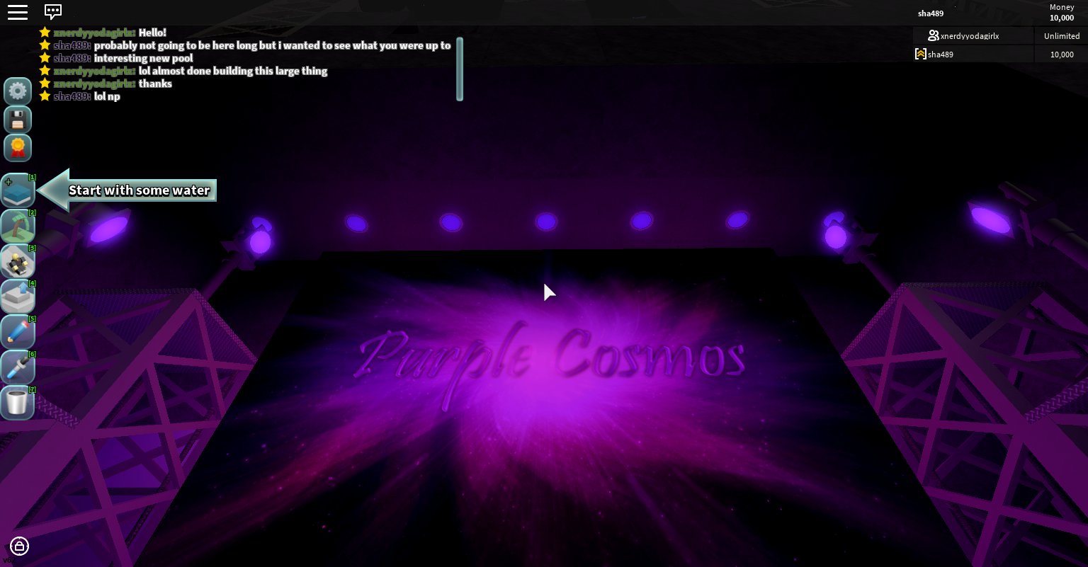 Tpt2 Best Of Parks On Twitter Purple Cosmos By Xnerdyyodagirlx Has Some Amazing Decals And A Creative Idea To Her Pool - decals for theme park tycoon 2 tpt2 roblox decals