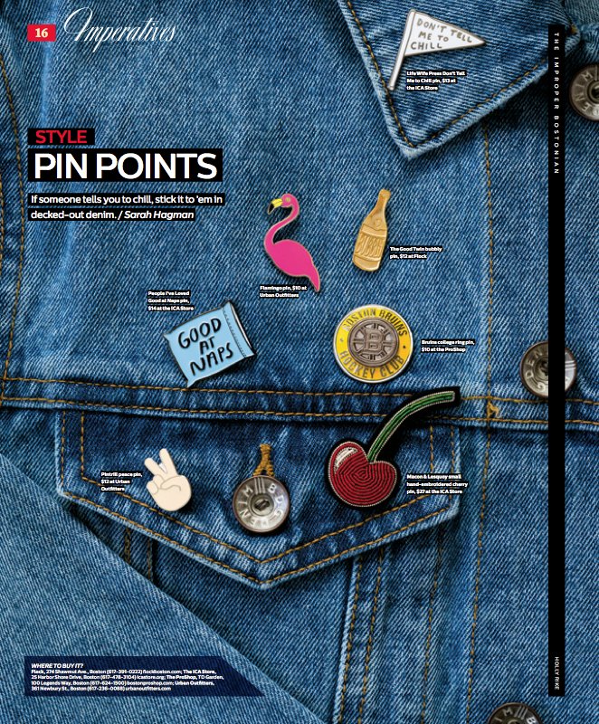 sarah_hagman's tweet image. Pins are IN. How to deck out your denim in the current @theimproper &amp;gt;&amp;gt; improper.com/columns/pin-po…