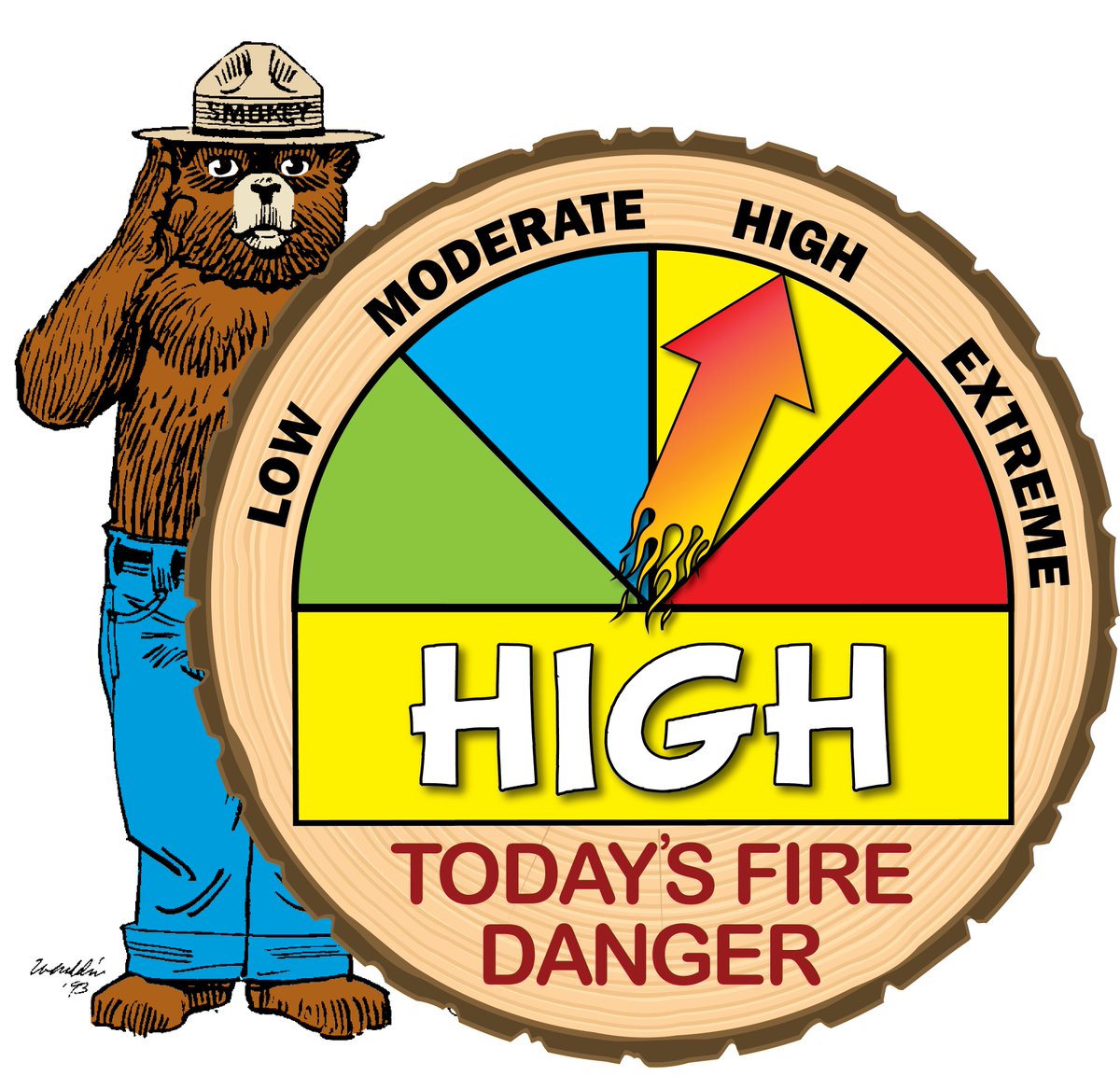 RRSNF's tweet photo. Fire danger on ALL RRSNF districts increased to "HIGH" today, with the IFPL remaining at 1. #OnlyYou https://t.co/GcdFqK3gXs