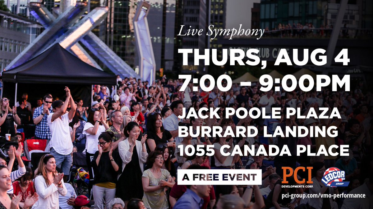 Vancouver Convention Centre (@vanconventions) on Twitter photo Next Thursday, join us on #JackPoolePlaza for <a href="/VMOCanada/">VMO Canada</a>'s Live Symphony Orchestra! Details: ow.ly/fFh6302FYLp Next Thursday, join us on #JackPoolePlaza for <a href="/VMOCanada/">VMO Canada</a>'s Live Symphony Orchestra! Details: ow.ly/fFh6302FYLp