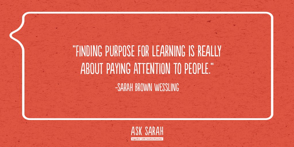 teacher2teacher's tweet photo. Classroom mgmt starts with finding what motivates Ss, says @SarahWessling. #AskSarahT2T  https://t.co/NirDzm1mB9 https://t.co/lSDB0EIqls