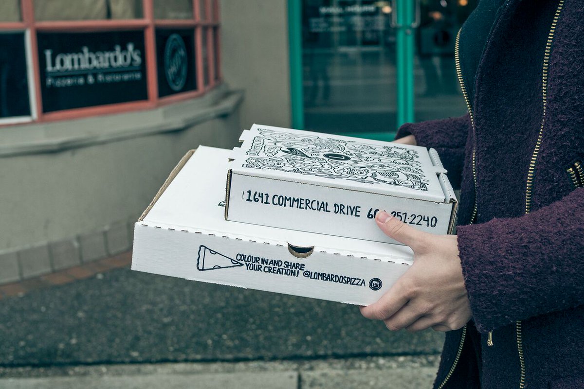 Colour your box, share your box and you could get a pizza in a box! We draw a winner a month! #Lombardos30yrs