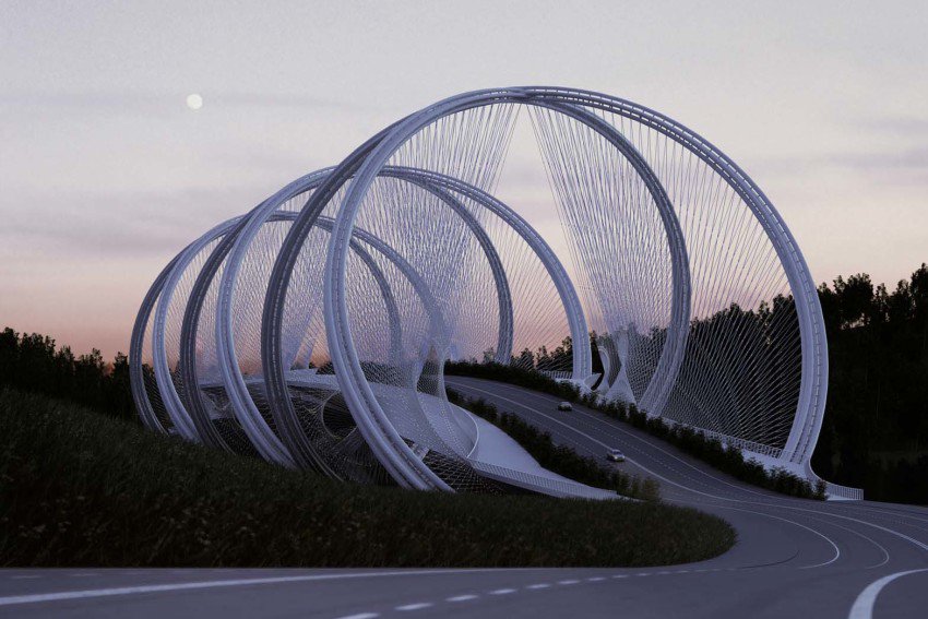 architectmag's tweet photo. ICYMI: San Shan Bridge by Penda for @Beijing_2022. #2022WinterOlympics https://t.co/eUvMOe8TTv https://t.co/AsY5uf0fgZ