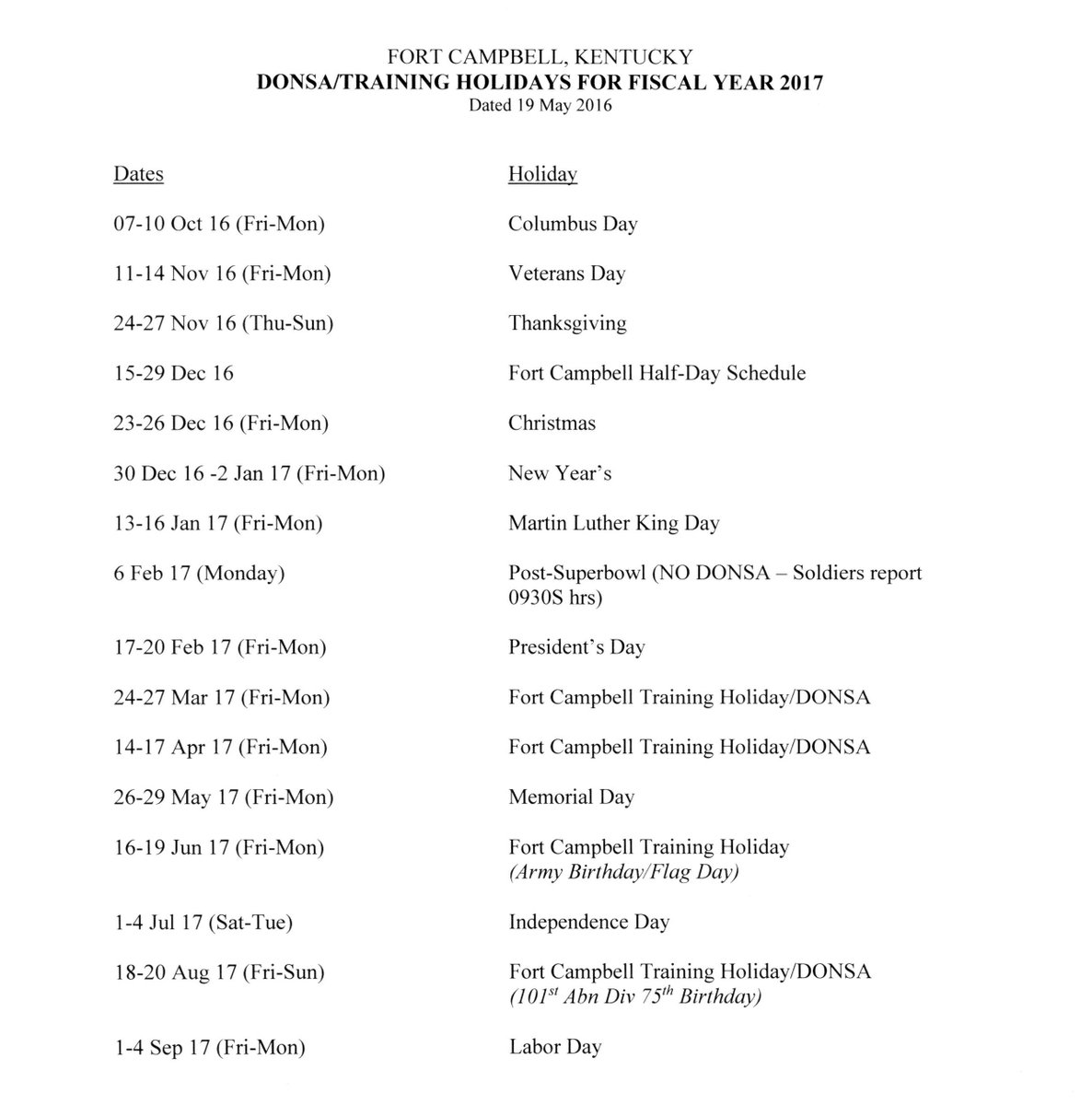 Lunar Calendar: Fort Campbell Donsa Calendar 2021