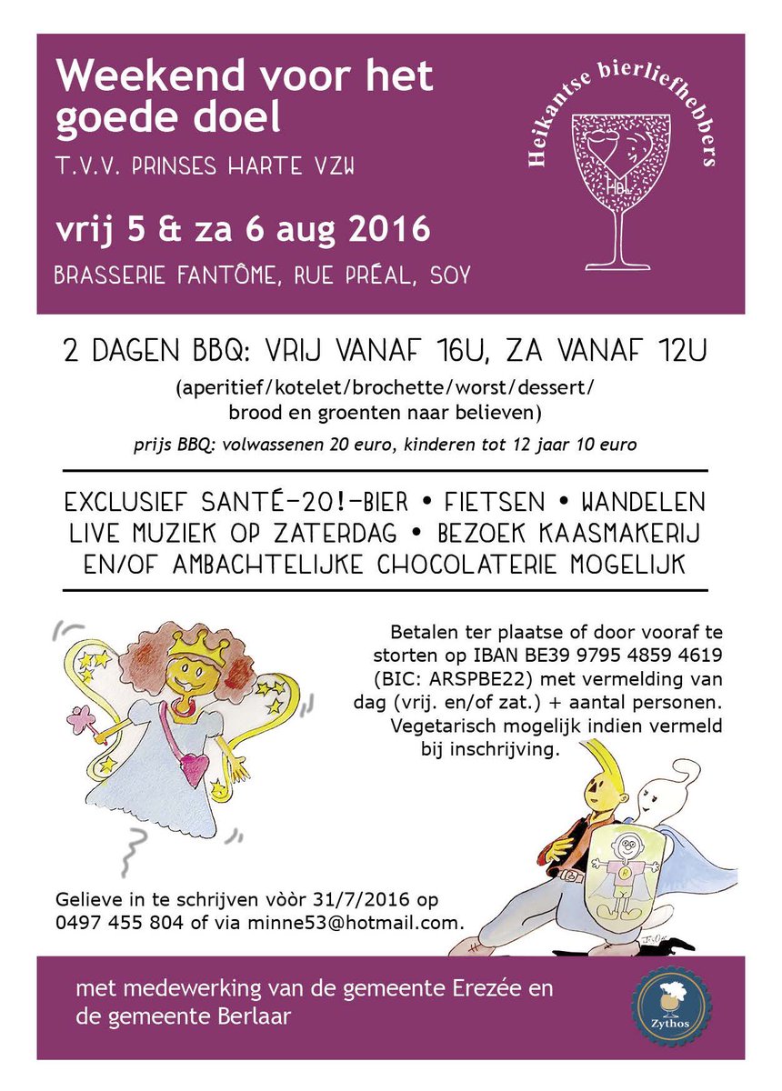 Heikantse's tweet photo. @Heikantse #GoedDoel2016 - 2 dagen BBQ bij Brasserie Fantôme, Rue Préal, 6997 Soy. Exclusief "Santé-20!"-bier! https://t.co/ybIn6OX9UZ