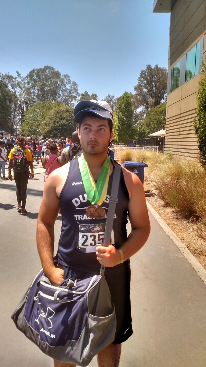 DupageTrackClub's tweet photo. Congrats again to Chago Basso for earning an All-American medal finishing 4th in discus! That's 2 medals in 2 days! https://t.co/QAGsOseew5