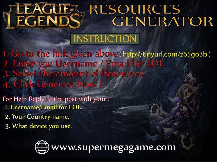 Game_Resources's tweet image. Go to this link for Free LOL RP &amp;amp; more resources :tinyurl.com/z65go3b
Instructions are given below (in picture):