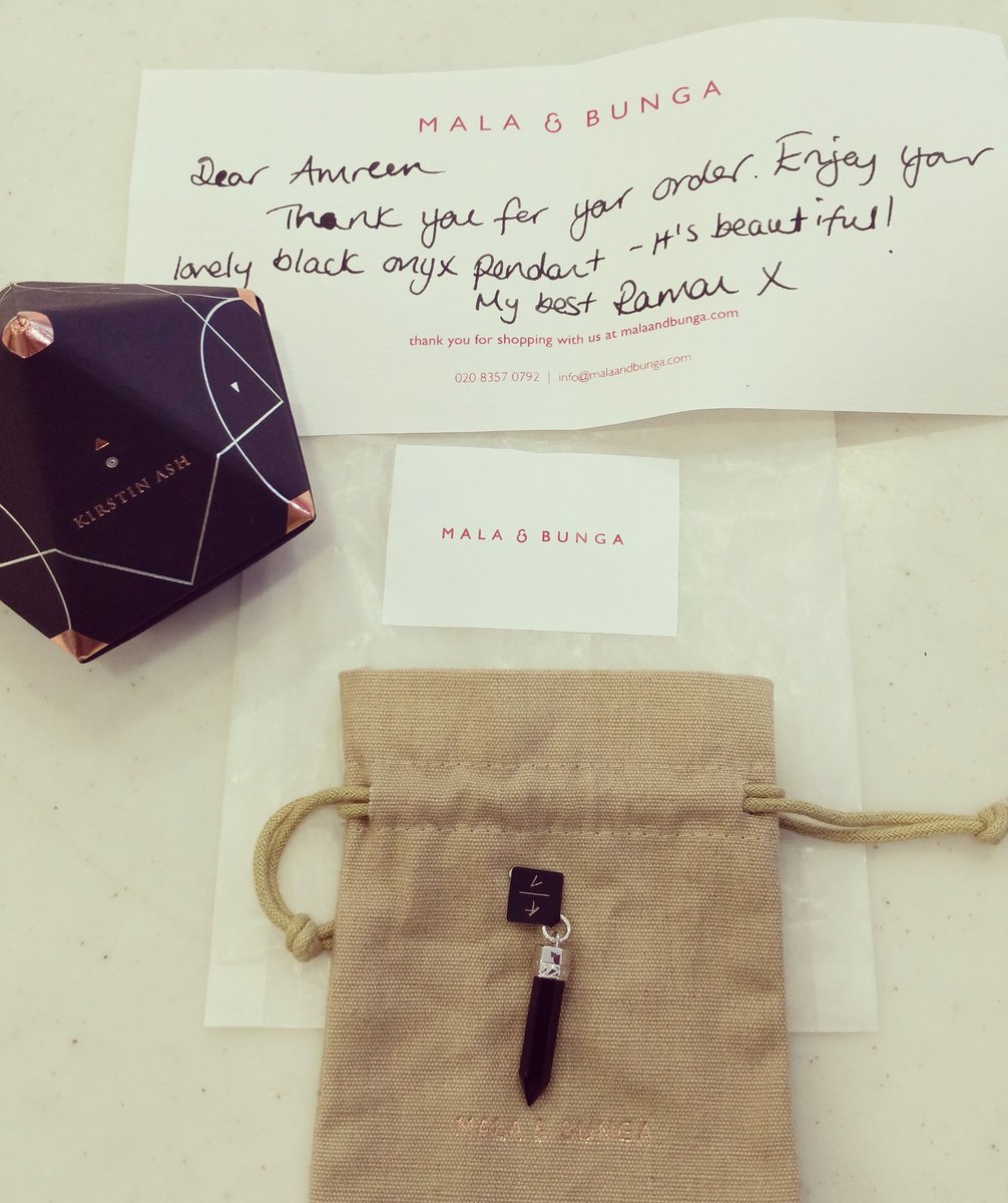 amreen_malik's tweet photo. Absolutely ❤ my black Onyx pendant  from @malaandbunga cannot wait to put it on!! #supportlocal #jewellery https://t.co/GgDQDxofZm