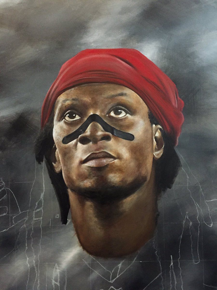Work in progress painting of <a href="/Nukdabomb/">D. Hopkins</a> titled "I fear God boi"