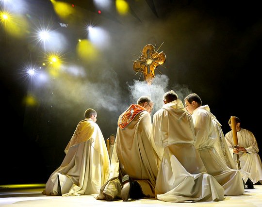 CatholicVote's tweet photo. Bishop Barron during Adoration and Benediction in the Tauron Center, called the #MercyCenter, at #WYD2016 #WYD https://t.co/ajyuxQy5l2