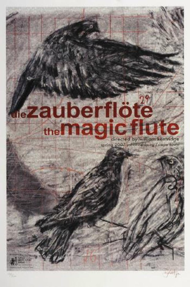 The magic flute, 24×24in, Sold for $454 USD #williamkentridge auctionclub.com/public/histori…
