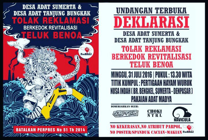 DUKUNG &amp; SEBARKAN, lawan investor rakus !!! 
#BaliTolakReklamasi #bongkar1TdanaTW #PulihkanIndonesia