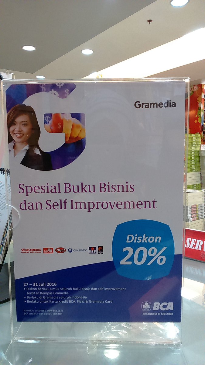 Selamat pagi grameds😁, dapatkan diskon 20% u/ buku-buku Bisnis &amp; Self improvement terbitan grup kompas gramedia