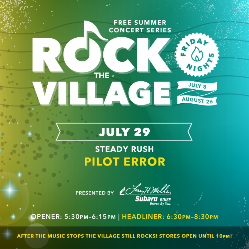ThisIsBoise's tweet photo. Tonight! Rock the Village is going down with Pilot Error &amp; @SteadyRush! https://t.co/M8fDdOWAKI https://t.co/cB9v3zrDao