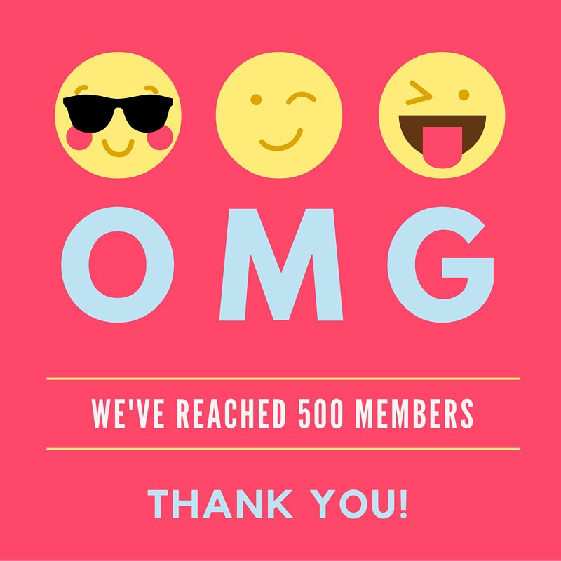 HTW_NYC's tweet photo. OMG 😎😉😛 Can't believe we hit 500+ members! So thankful for each and every one of you!! #htwsquad #thankfulthursday https://t.co/EQNYhVwANA