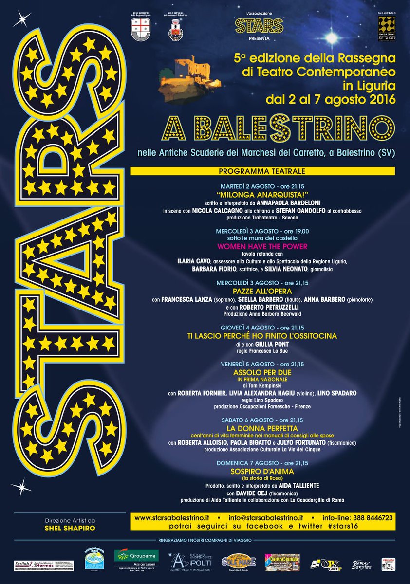 stars_shapiro's tweet photo. #stars16 una prima nazionale, un incontro sul nuovo potere delle donne e spettacoli centrati sulla figura femminile https://t.co/wW7UZxBr0Q