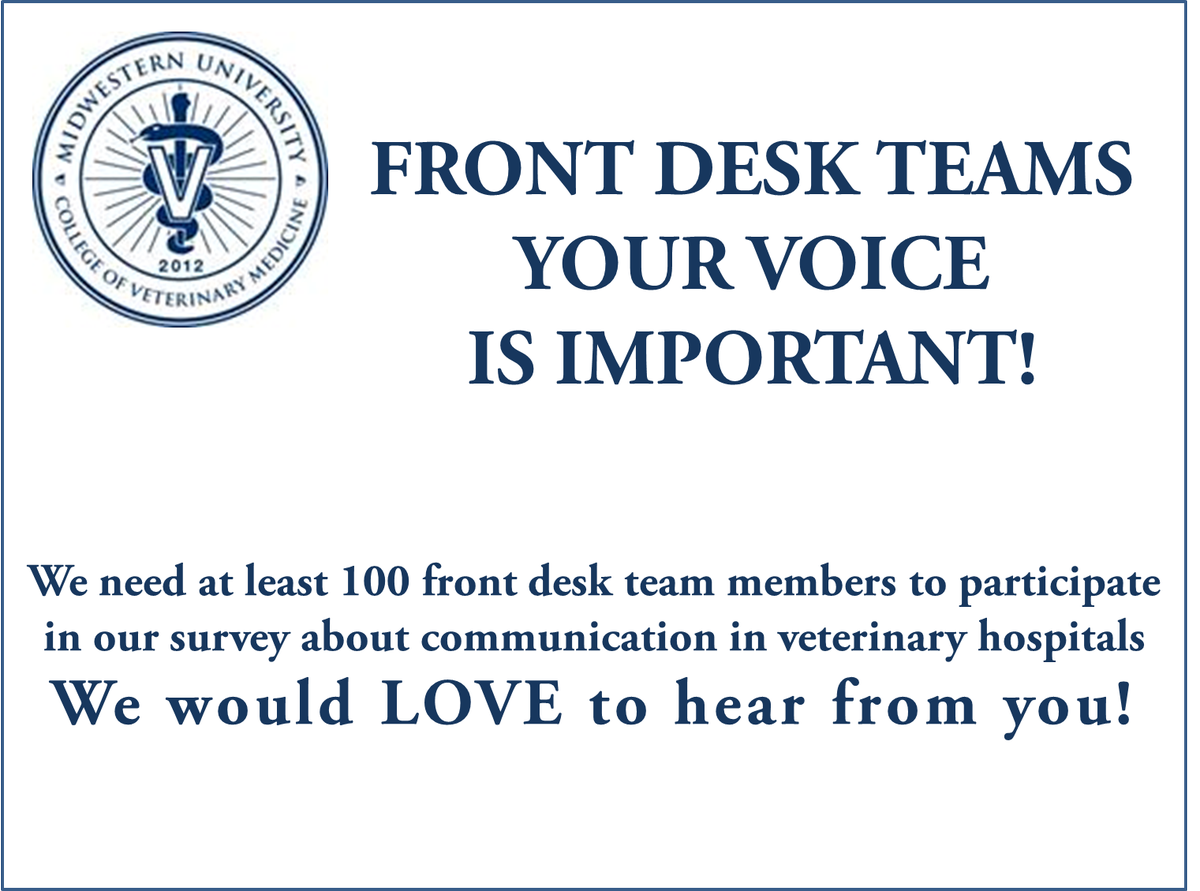 PetProClean's tweet photo. #vetmed front desk teams - your voice is important!
Please participate in this survey!
https://t.co/Y992xUyYD6 https://t.co/0IxGLOLjc5