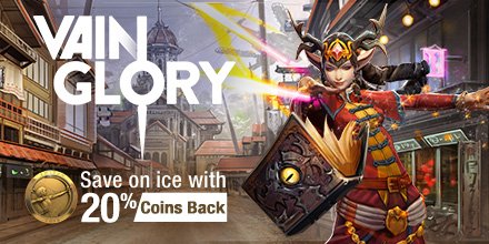 vainglory's tweet photo. Get 20% Amazon Coins Back on all in-app purchases from now until Sunday 7/31. Time to get those sweet new skins! https://t.co/r1mwivPIoT