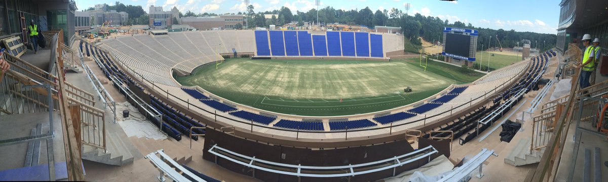 sobberatduke's tweet photo. Incredible view from 2nd floor club area in Blue Devil Tower Seats in. Where'll you be sitting Sept 3? #progress https://t.co/tEuYgHQXJN