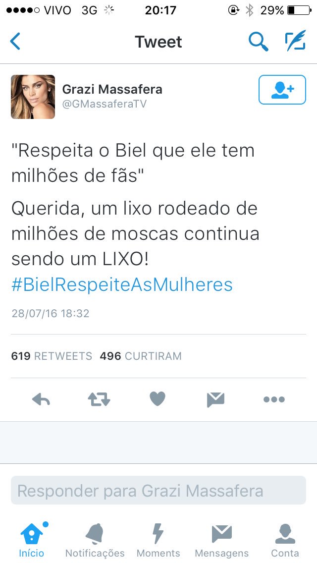perrieeeeele_'s tweet photo. Grazi merece meu respeito #BielRespeiteAsMulheres https://t.co/EacPjesUNs