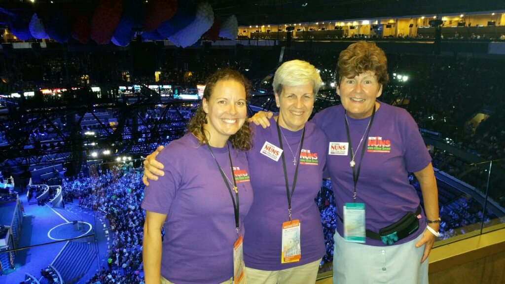 #NunsontheBus celebrating #HerStory at #DNCinPhilly tonight.