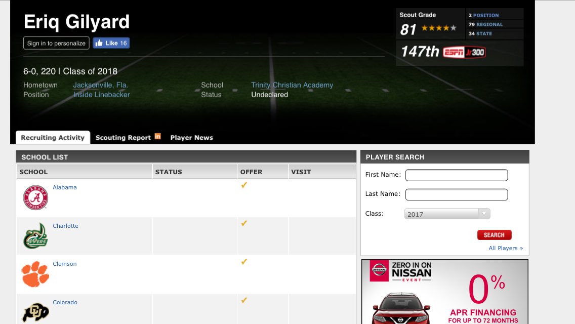 eriqgilyard1's tweet photo. Blessing to be ranked #2 Inside Linebacker in the Nation #G2G 🙏🏾 https://t.co/32Czv5JzkI