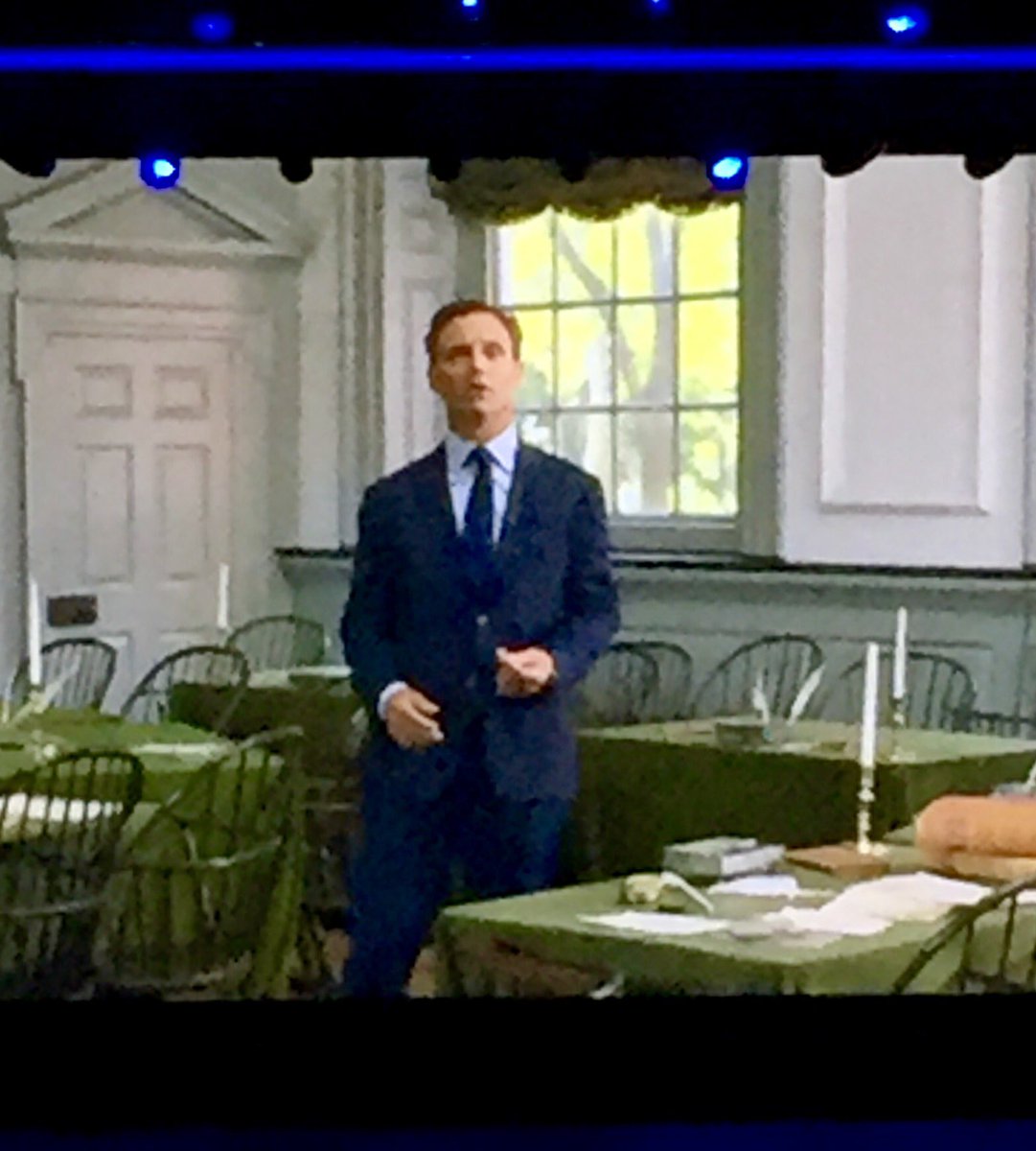 LaurenAshburn's tweet photo. No one really listening to clip from Scandal actor Tony Goldwyn at Independence Hall. #DemConvention #hesanactor https://t.co/fQiQa14qWP