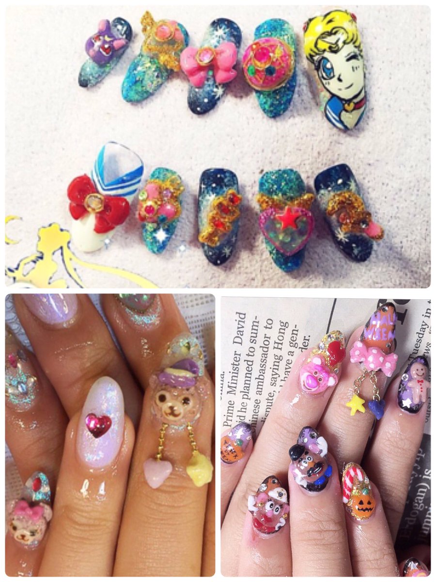 𓇼peco Nail 東大阪𓇼 過去の3dキャラネイル U ﾉ 予約8 22まで埋まりました ネイル Nail ジェルネイル キャラネイル 東大阪ネイル 3dネイル