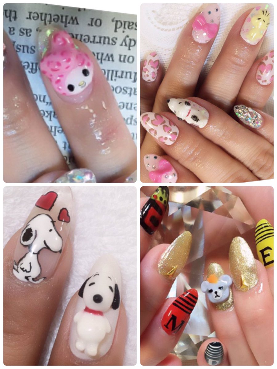 𓇼peco Nail 東大阪𓇼 過去の3dキャラネイル U ﾉ 予約8 22まで埋まりました ネイル Nail ジェルネイル キャラネイル 東大阪ネイル 3dネイル