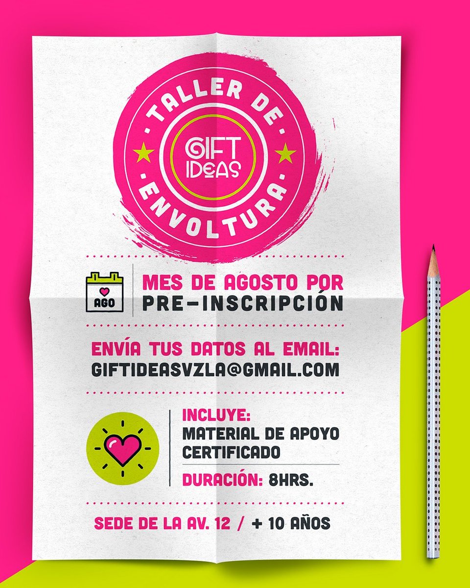 Giftideasmcbo's tweet photo. El mes de #AGOSTO se viene con nuestros Talleres de Envoltura ❤🎁. Envía tus datos al correo giftideasvzla@gmail.com https://t.co/v0nUcmBmgF