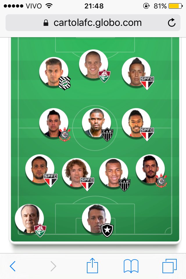 FcCartolaHelp's tweet photo. Eaaaaii galera , esse é o nosso time pra essa rodada https://t.co/AcvOofz8I1